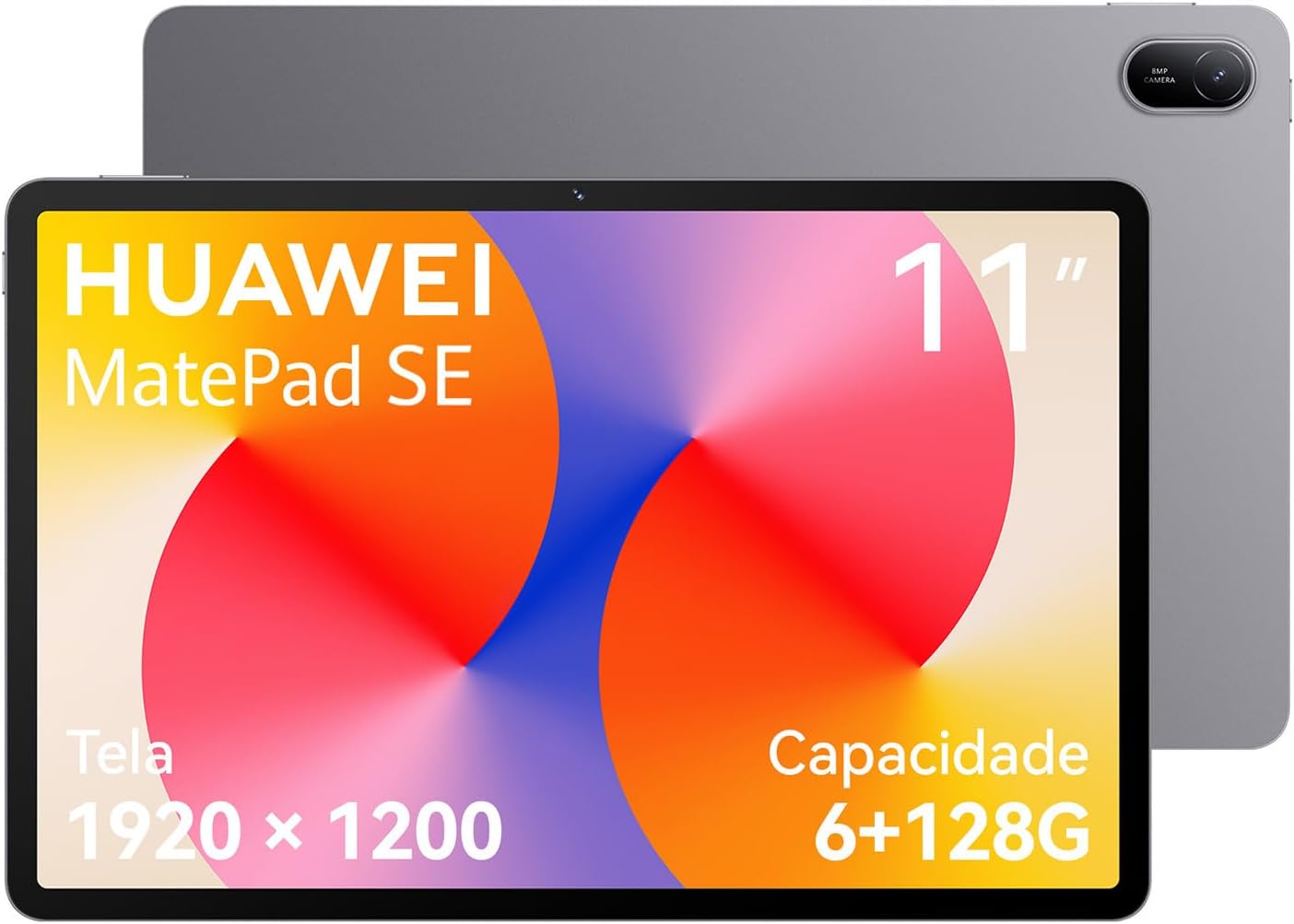 Tablet, Huawei Matepad Se 11, 6+128Gb, Tela Huawei Fullview de 11" para Conforto Visual，Superbateria de 7700 Mah 22,5W，Câmera Traseira 8 Mp，Câmera Frontal 5 Mp，Cinza Nebula