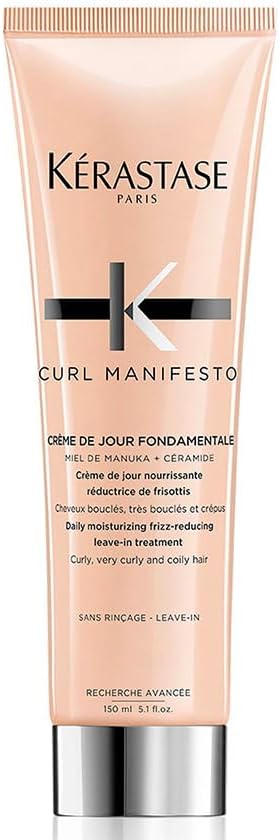 Kérastase Leave-In Curl Manifesto Leave-In Crème de Jour Fondamentale, Cabelos Cacheados Ou Crespos, Definição de Cachos, Mel de Manuka, Glicerina, Ceramidas, 150 Ml