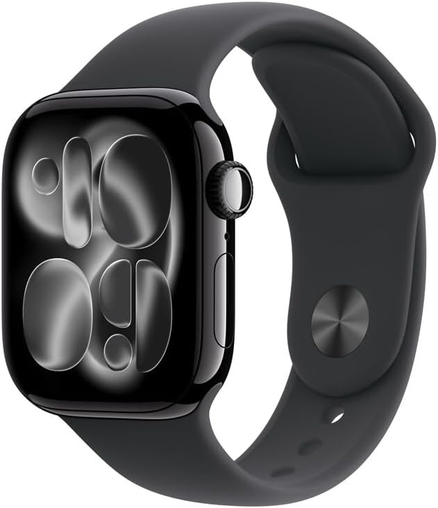 Apple Watch Series 11 Gps, Caixa Em Alumínio Preto Brilhante de 42 Mm com Bracelete Desportiva Preta - P/M