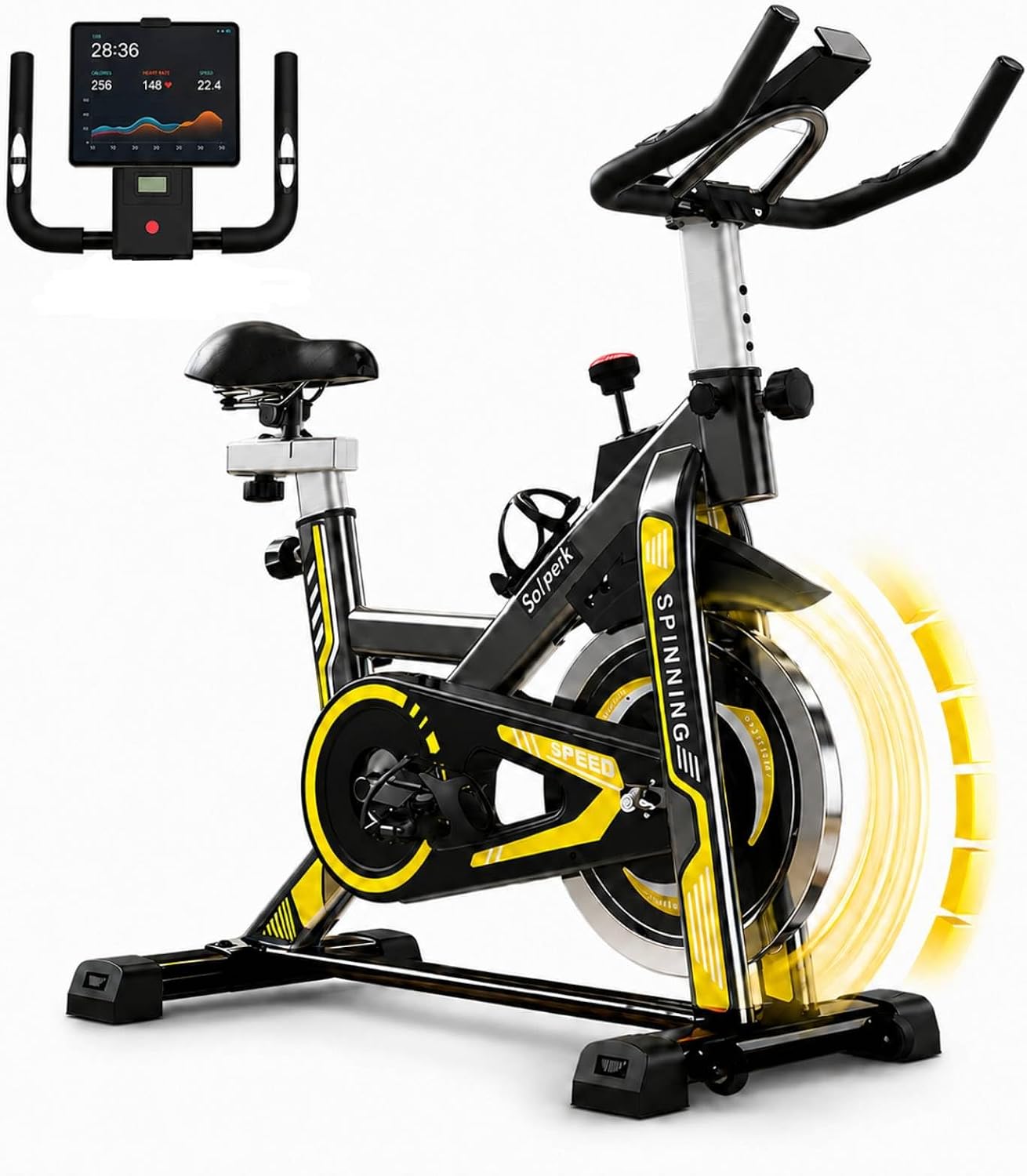 Bicicleta Ergométrica Spinning com Volante de 8Kg, Silenciosa, 120Kg