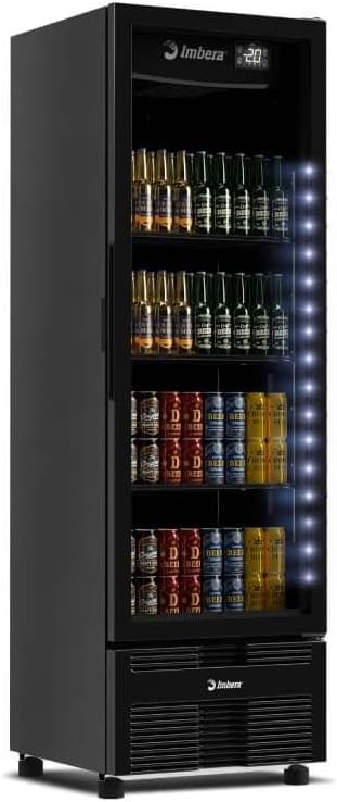 Destaca a exposição visual das bebidas e o aspecto premium/comercial do acabamento.