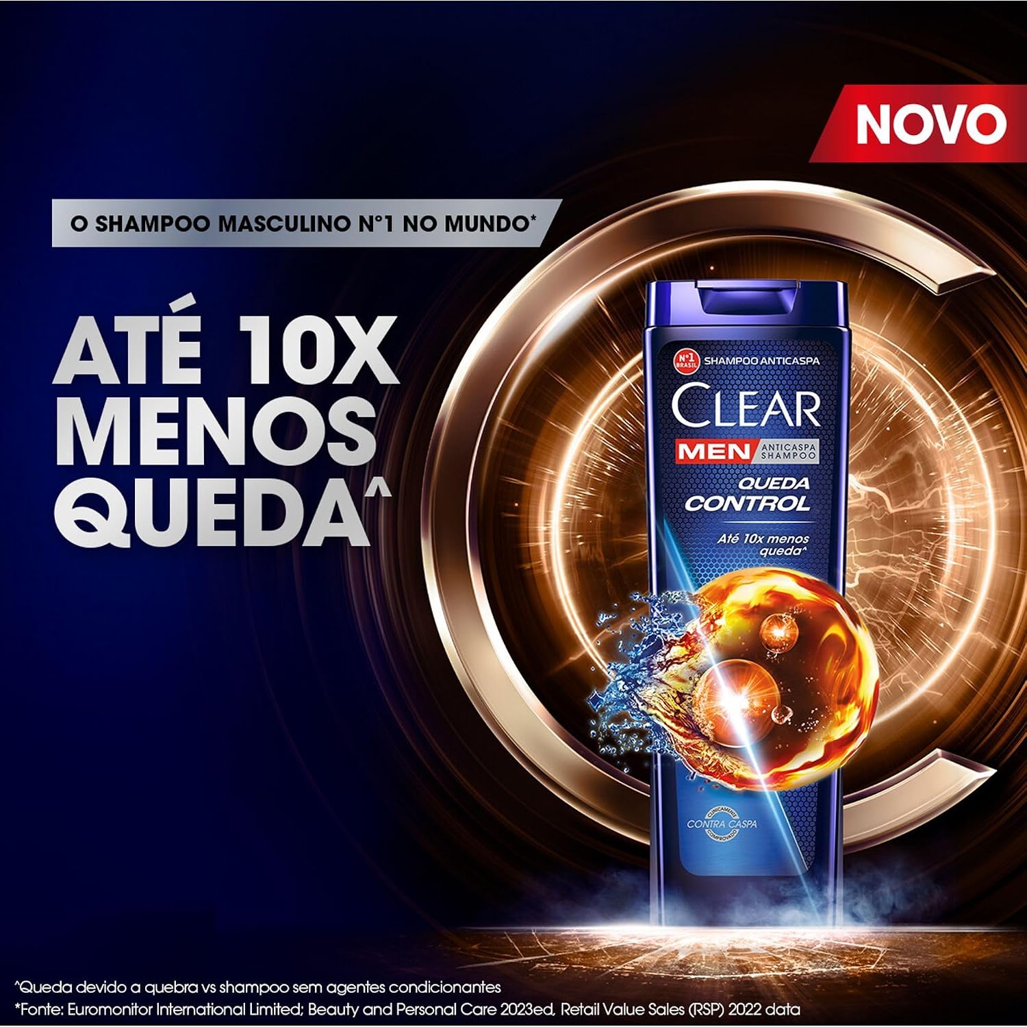Ajuda a mostrar o design do frasco e a percepção de produto de uso diário.