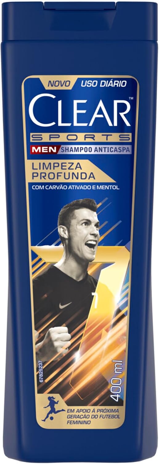 Mostra a embalagem, o volume de 400 ml e a proposta de shampoo anticaspa para uso masculino.