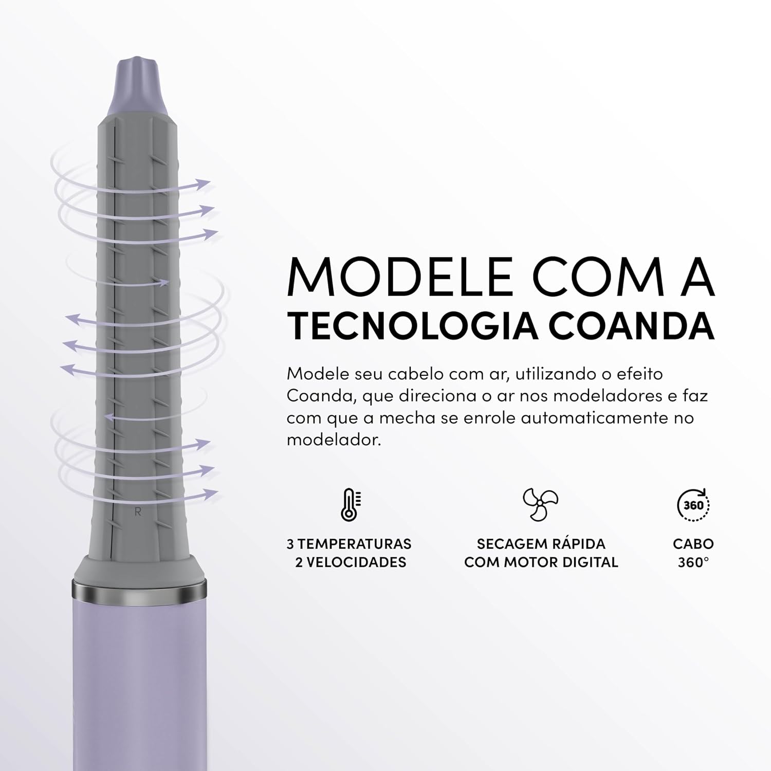 Evidencia design, ergonomia e leveza percebida do produto.