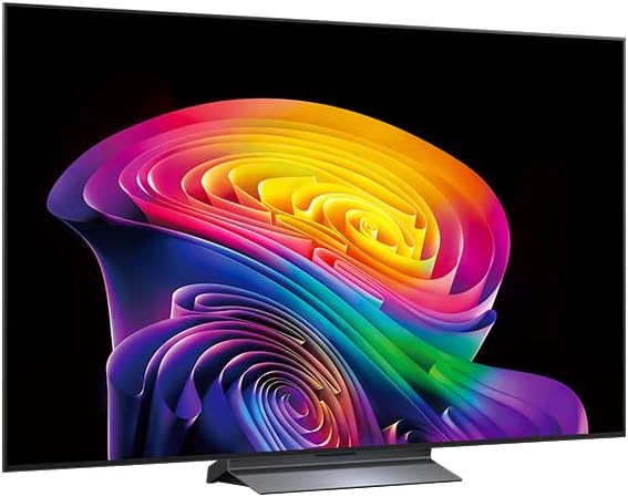 Evidencia como a TV se encaixa na decoração e a sensação de tela grande em ambiente real.