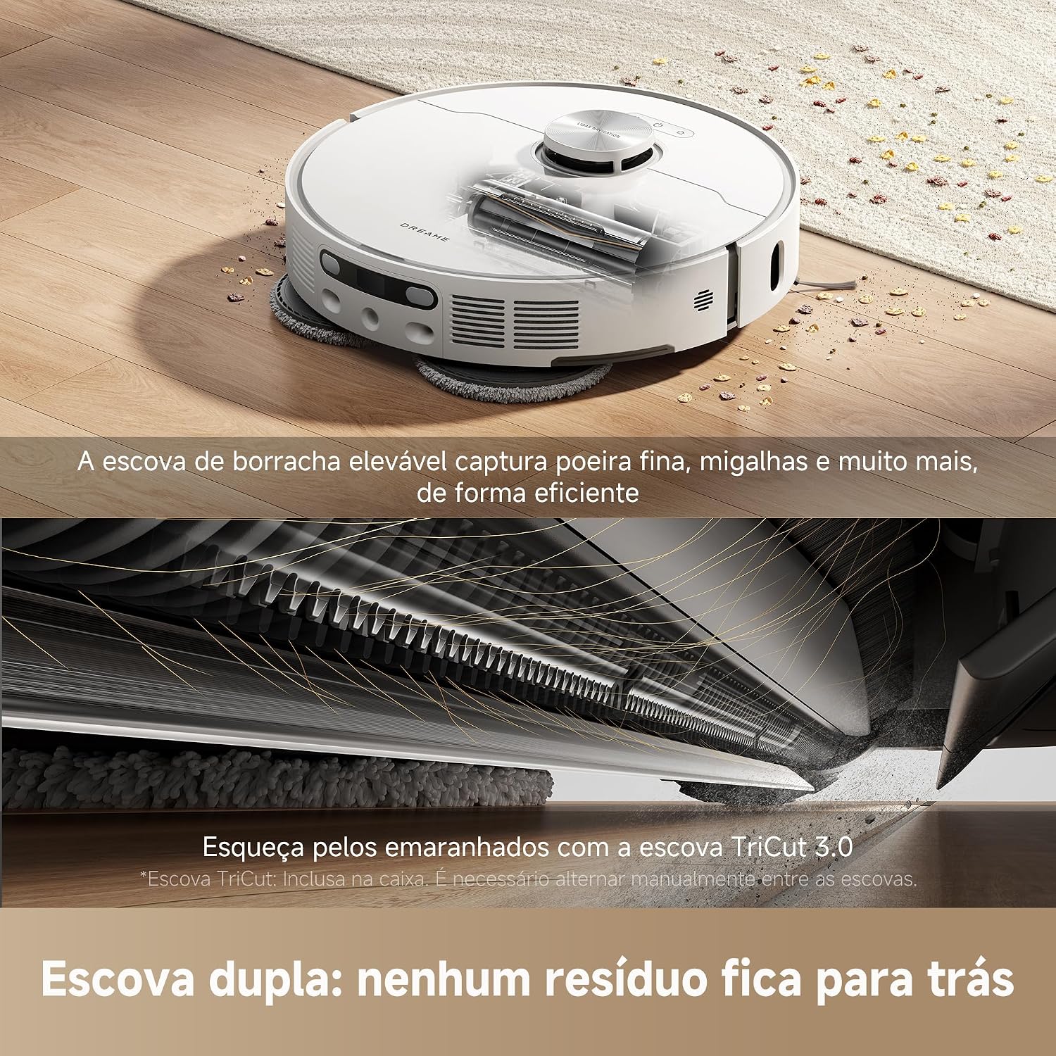 Ajuda a evidenciar um diferencial técnico importante do modelo, especialmente em automação de limpeza.