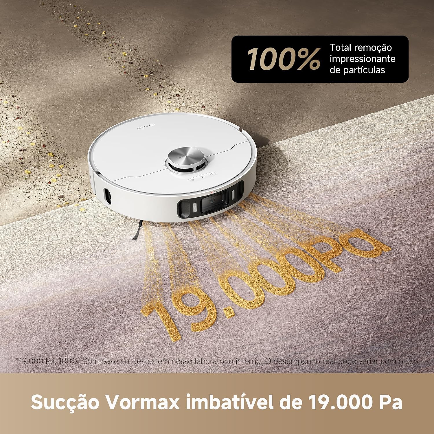Destaca como o sistema se encaixa no uso diário e transmite ideia de conveniência e limpeza automatizada.