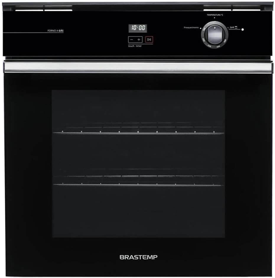 Forno de Embutir a Gás Brastemp 78 Litros Preto com Grill e Timer Touch - Boa84Ae 220V