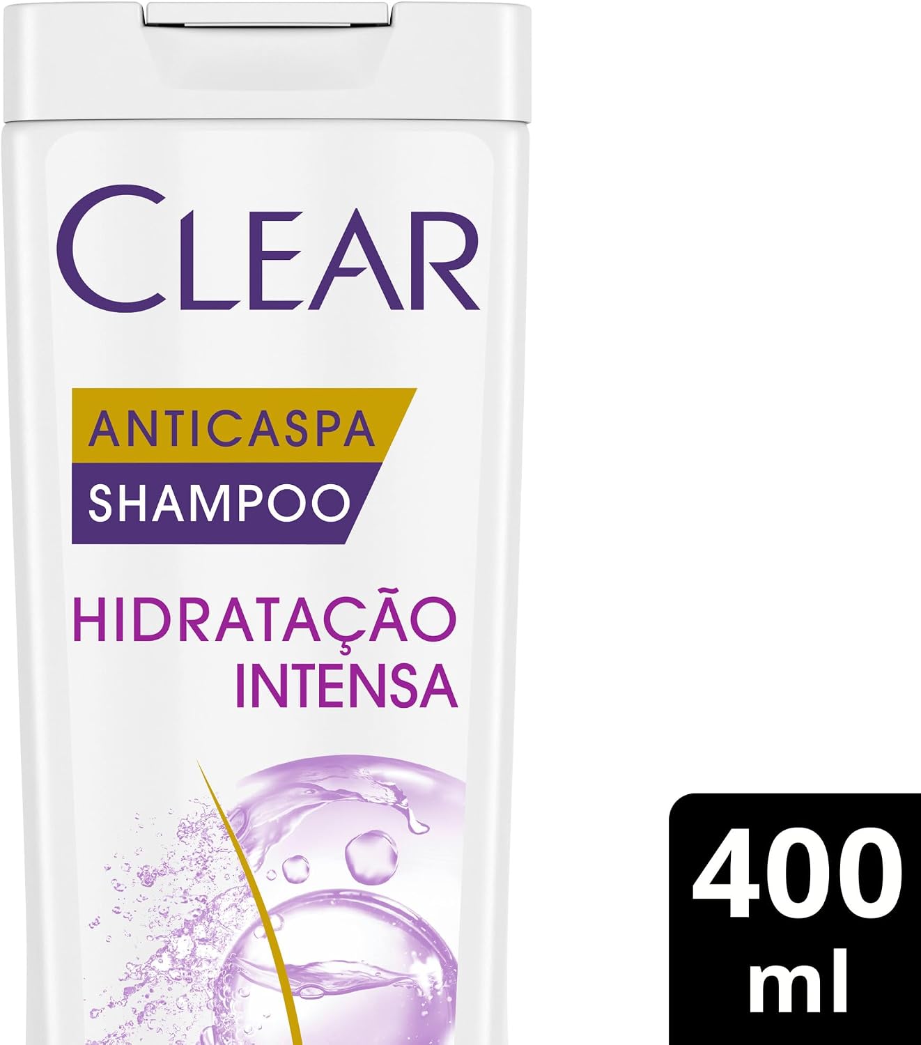 Destaca a identidade do produto, o tipo de linha e a promessa de hidratação intensa com ação anticaspa.