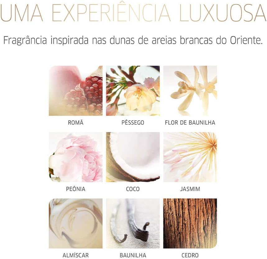Evidencia marca, linha e acabamento do produto para transmitir confiança e autenticidade.