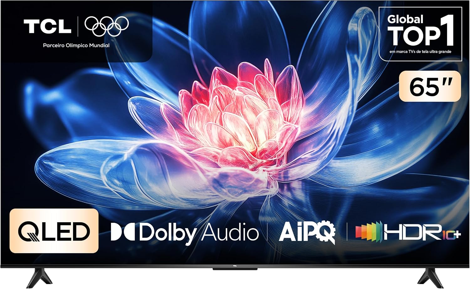 Smart Tv Tcl 65 Polegadas Qled 4K T6C Wi-Fi Bluetooth Google Tv Tela Hva e Hdr10+ 65T6C