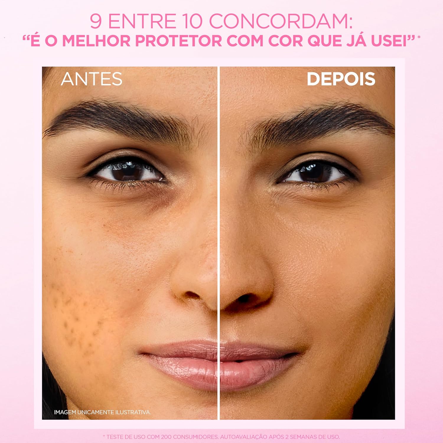 Serve para reforçar a proposta de alta cobertura e acabamento de maquiagem.