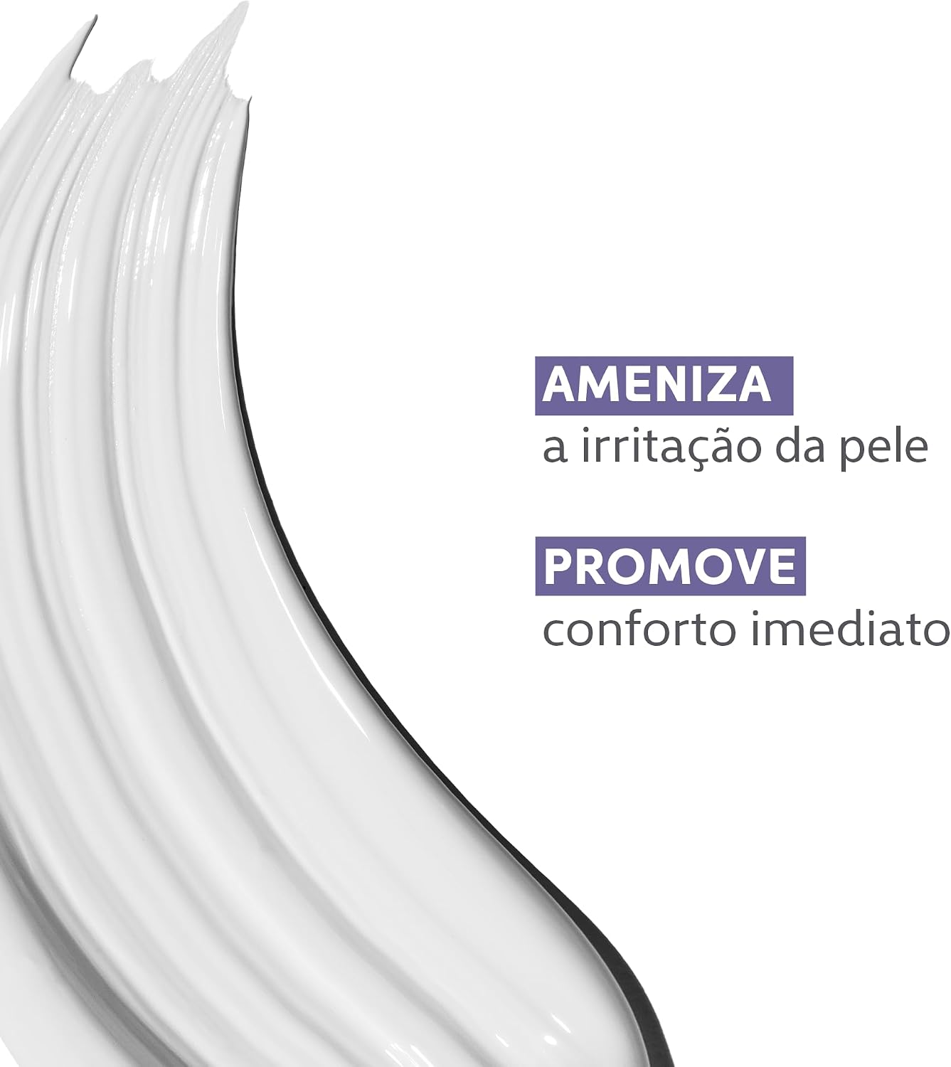Destaca claims importantes como hidratação, indicação para pele sensível e possíveis ativos da fórmula.