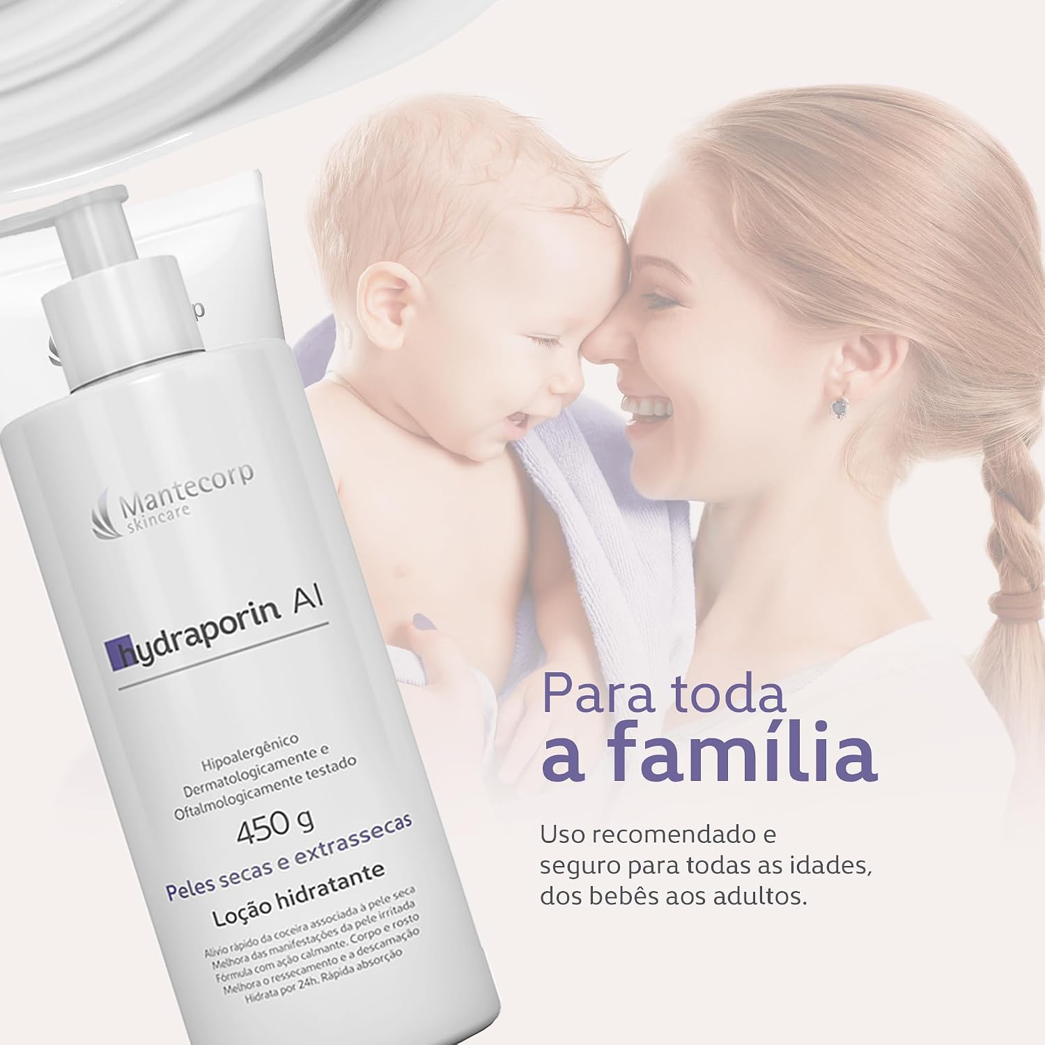 Enfatiza a experiência de uso e a proposta de hidratação diária, especialmente após o banho.