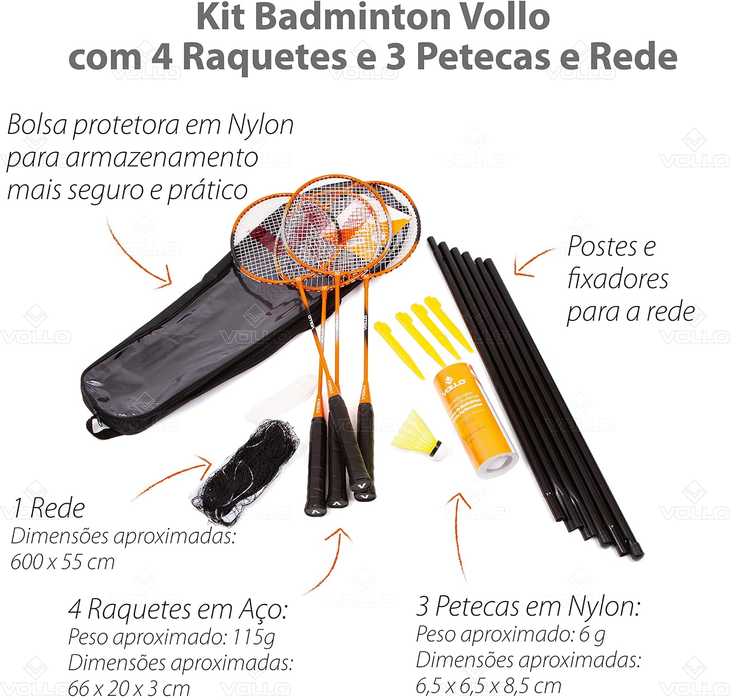 Destaca os elementos que tornam o kit mais prático e completo, especialmente montagem e armazenamento.