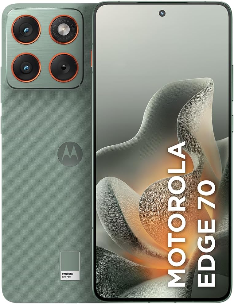 Smartphone Motorola Edge 70 5G - 256Gb 24Gb (8Gb Ram + 16Gb Ram Boost), Ultrafino, 3 Cameras 50Mp, Tela 1.5K Extreme Amoled 120Hz - Lily Pad