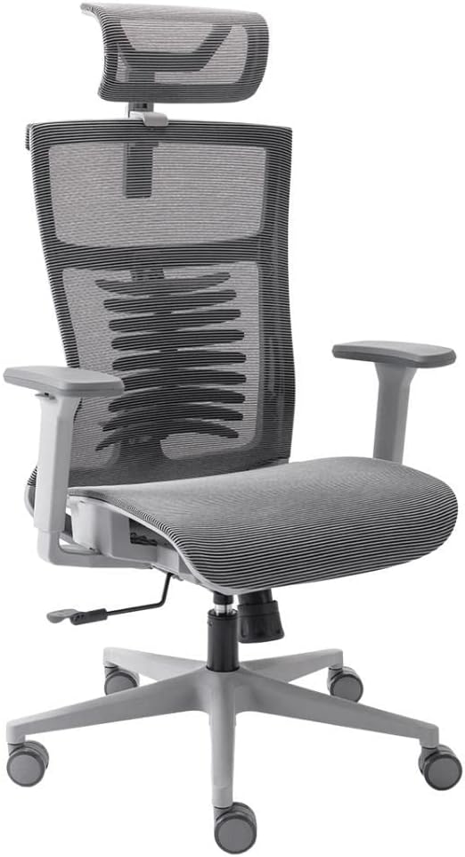 Cadeira de Escritorio Elements Vertta Cinza Pro (Full Mesh)