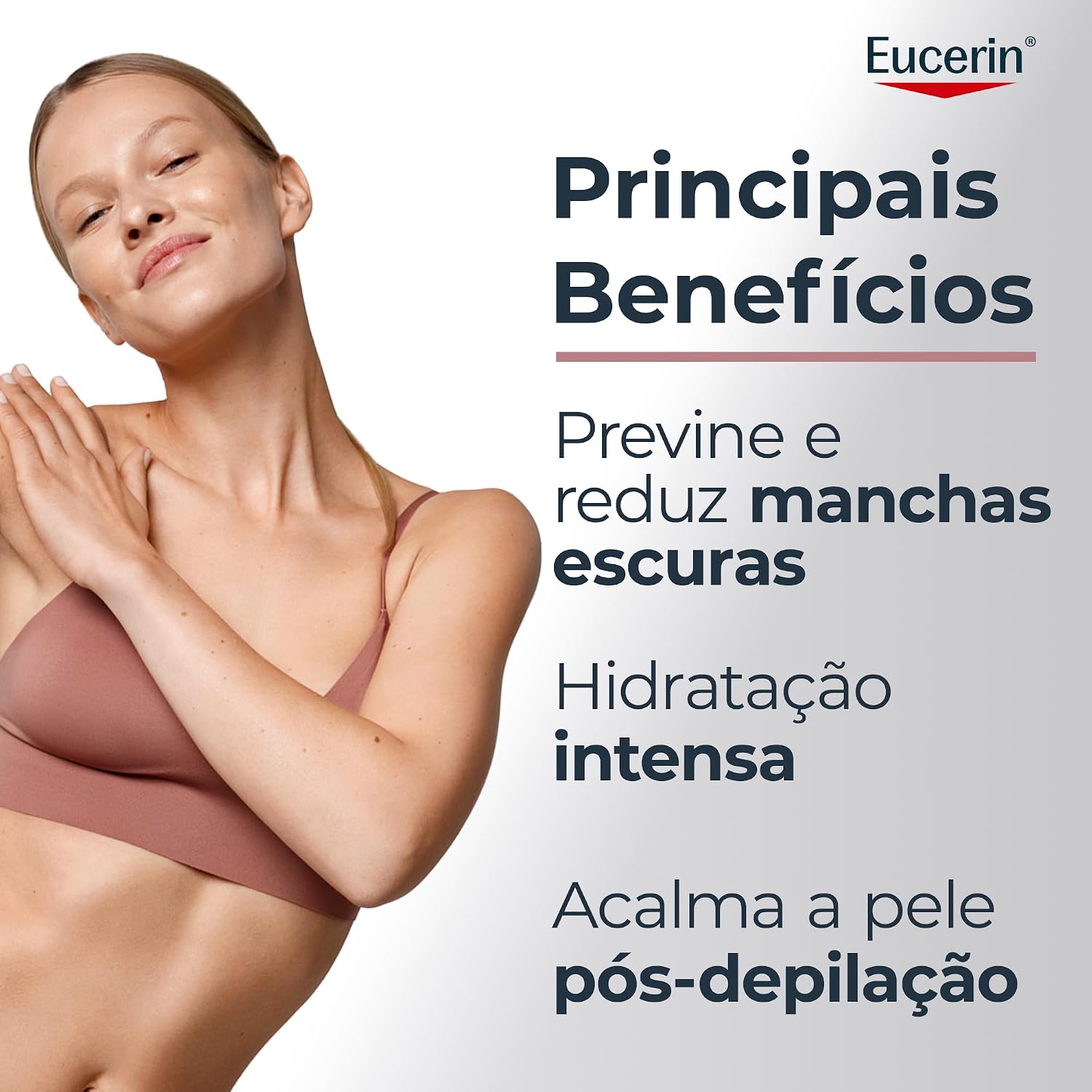 Comunicar a proposta de uso em axilas e virilha, com foco em pele sensível e tratamento diário.