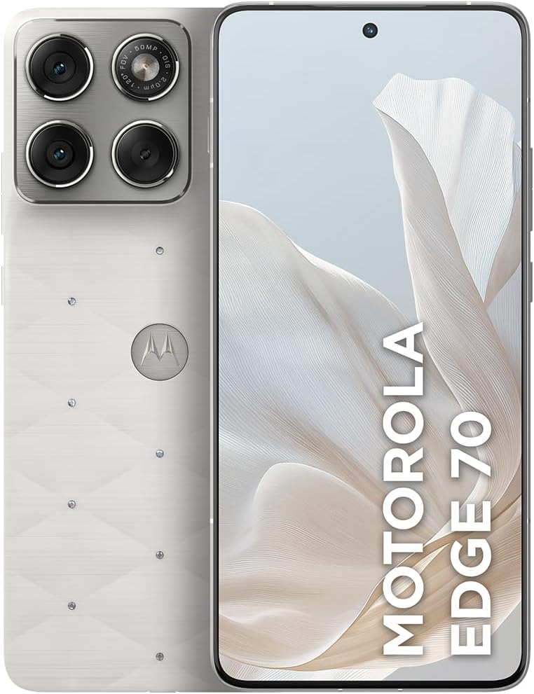 Smartphone Motorola Edge 70 5G Crystals By Swarovski - 512Gb 24Gb (12Gb Ram + 12Gb Ram Boost), Ultrafino, 3 Cameras 50Mp e Tela Extreme Amoled 120Hz - Cloud Dancer