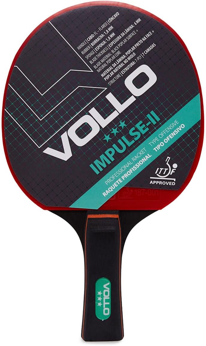Raquete Profissional de Tênis de Mesa Impulse Ii Vollo Aprovada Ittf