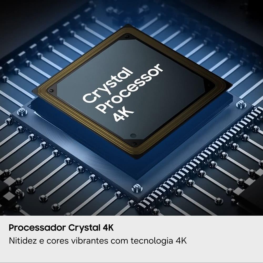 Tecnologia embarcada, como Crystal Processor 4K, IA ou sistema Smart.