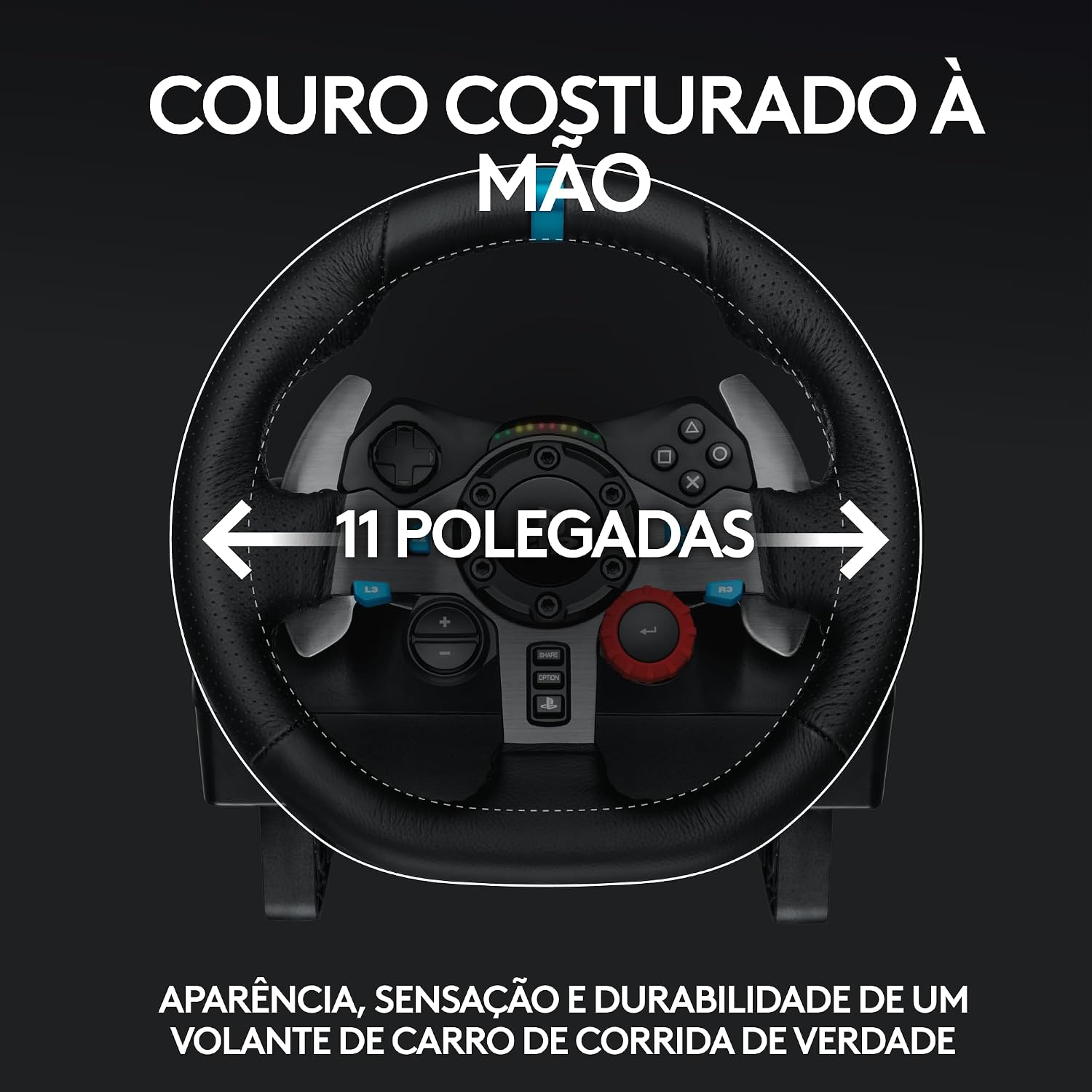 Evidencia o pedal separado e o freio não linear, ponto central para realismo na condução.
