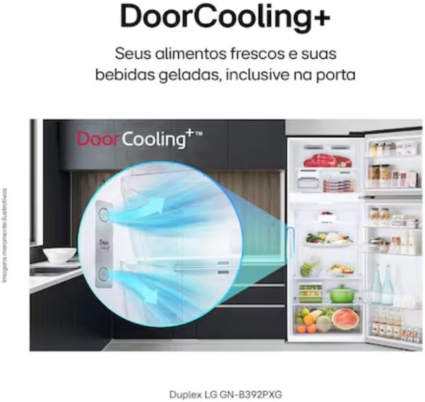 Evidencia a capacidade útil, a organização interna e a praticidade para alimentos e bebidas.