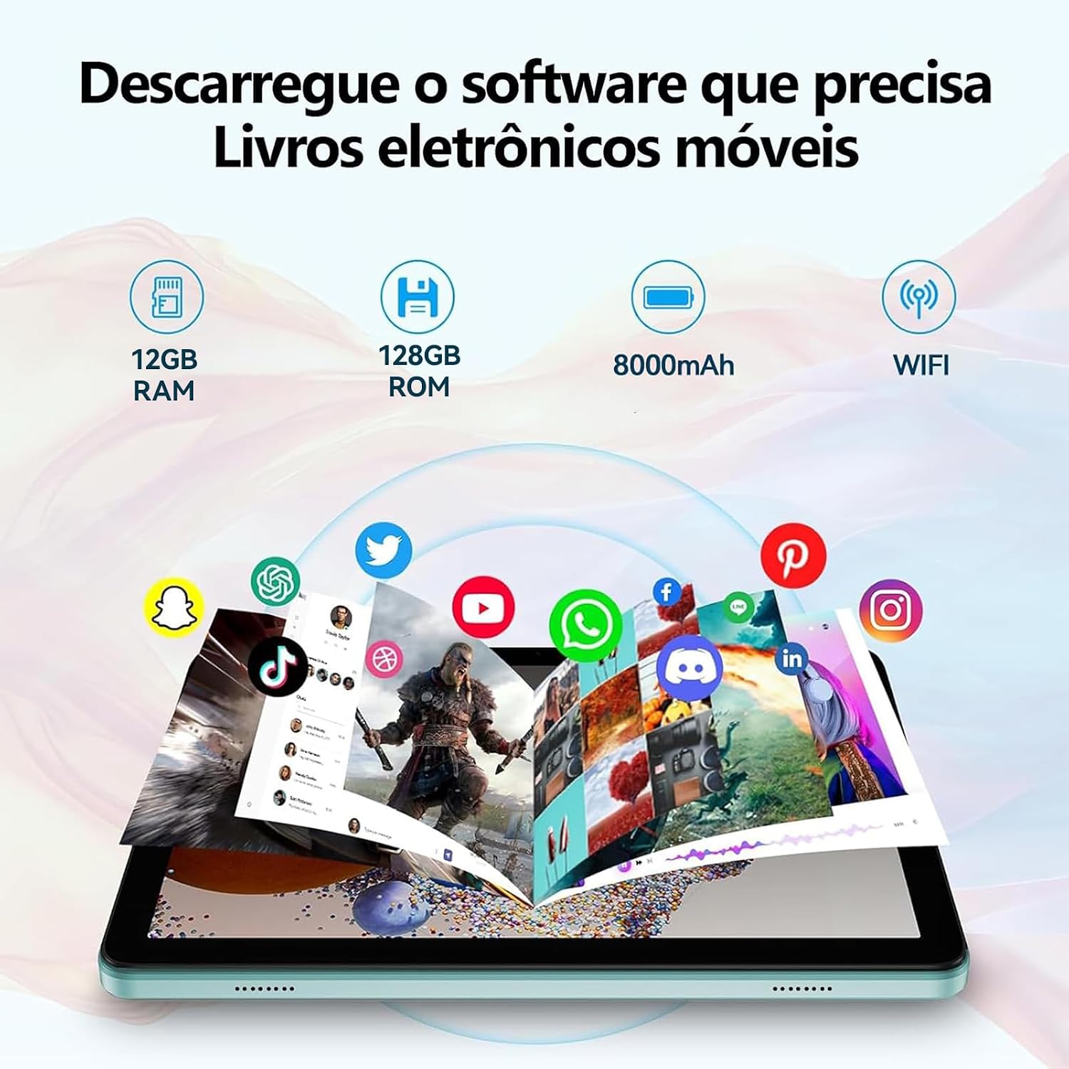 Ajuda a destacar o design fino e a construção física do aparelho.
