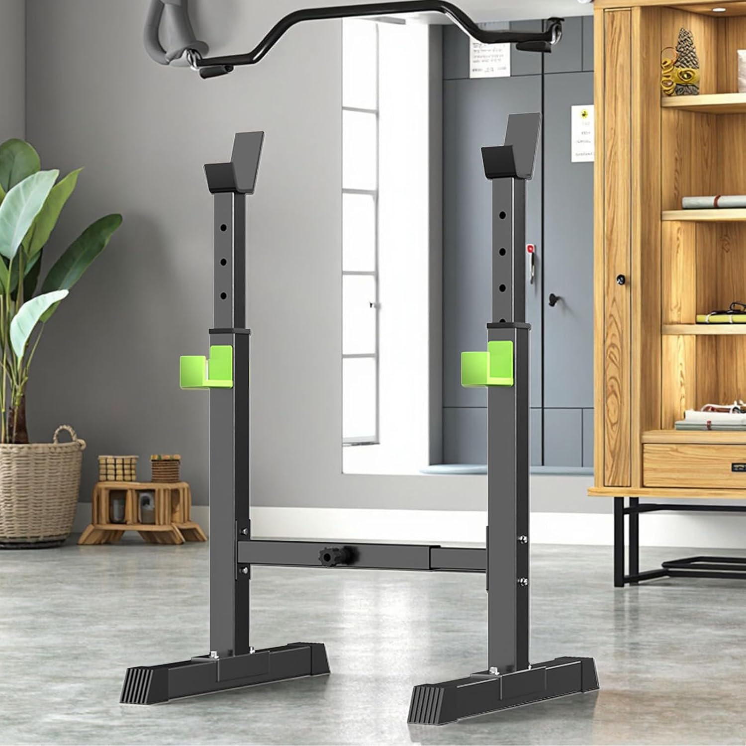 Suporte Ajustável para Supino e Agachamento,Banco Ajustável Aço Reforçado,Estável e Seguro para Academia Em Casa,Suporta Até 250 Kg