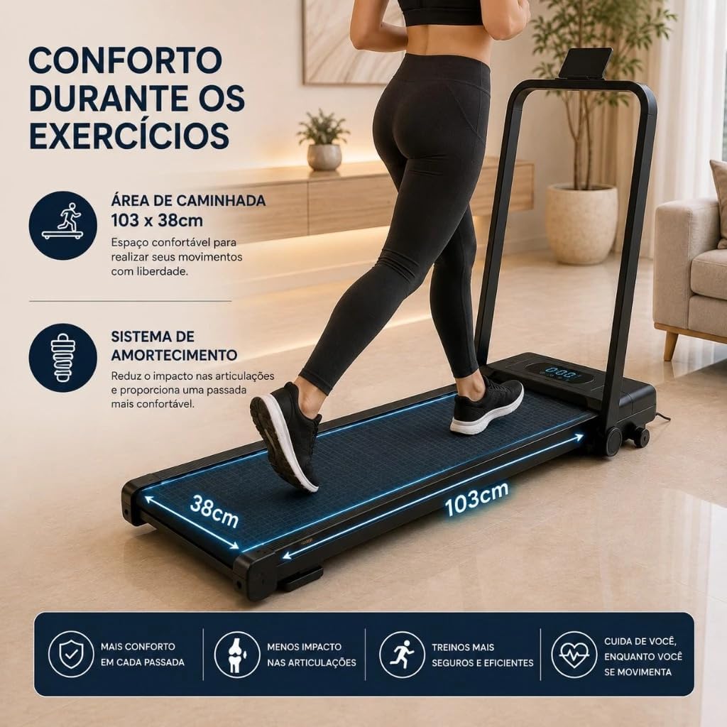 Evidencia o formato físico, a presença de inclinação e a robustez lateral do equipamento.