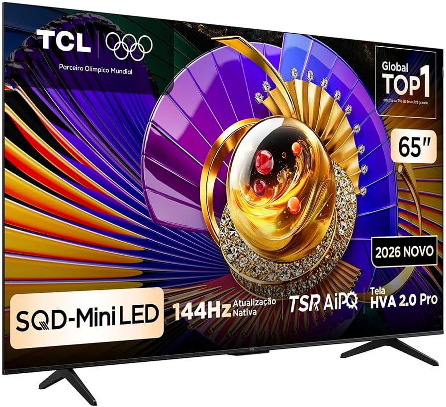 Mostra o acabamento slim e ajuda a comunicar o design mais elegante da TV.