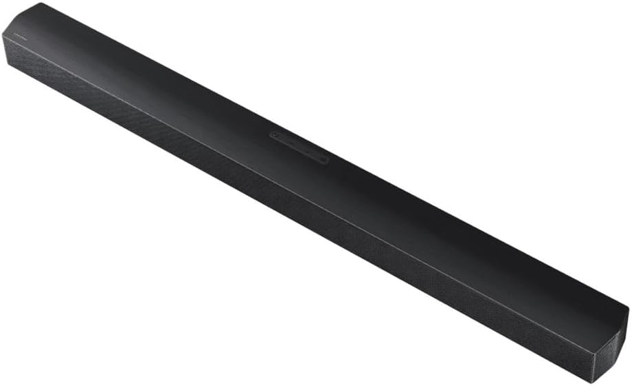 Ajuda a avaliar o visual, o tamanho aparente e como a soundbar deve ficar posicionada sob a TV.