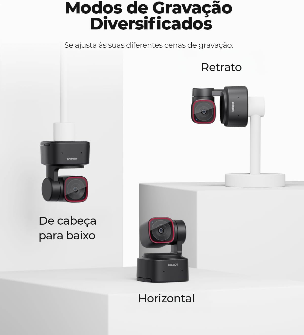 Ajuda a evidenciar a lente, o acabamento e a sensação de qualidade do hardware.