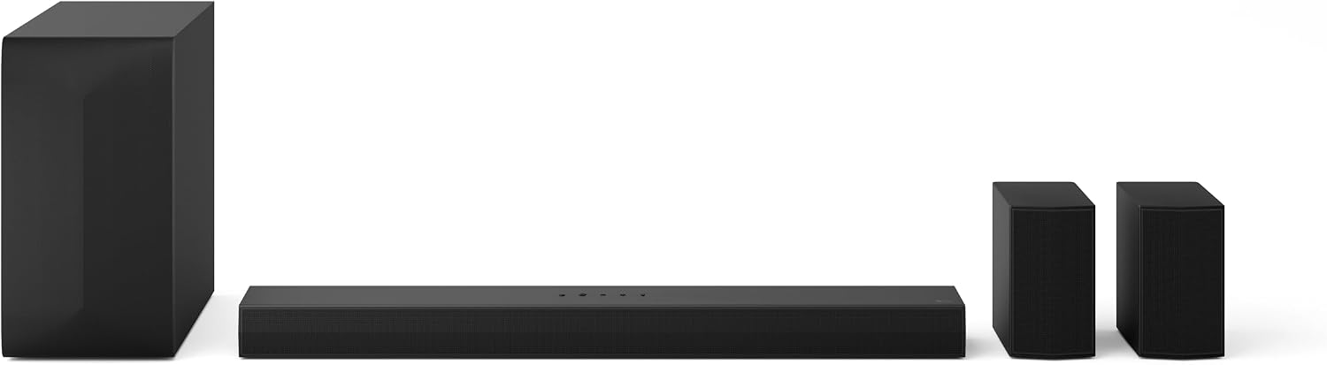 Mostra a identidade visual do produto e ajuda a vender a proposta de home theater 5.1 da linha LG.