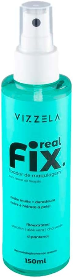 Fixador de Maquiagem Real Fix Spray Longa Duração Acabamento Natural Vegano Original 150Ml Vizzela
