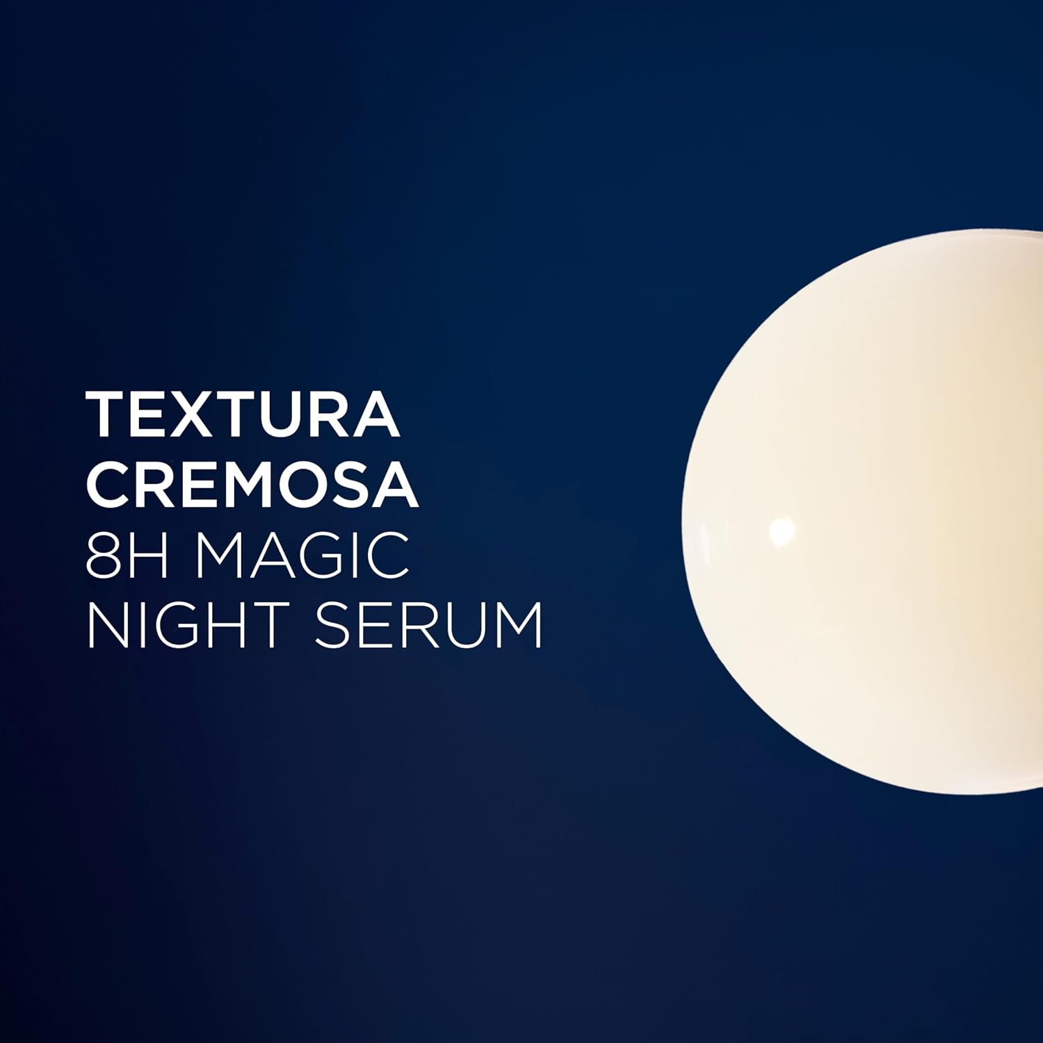 Conecta o sérum ao ritual antes de dormir e à proposta de tratamento durante a noite.