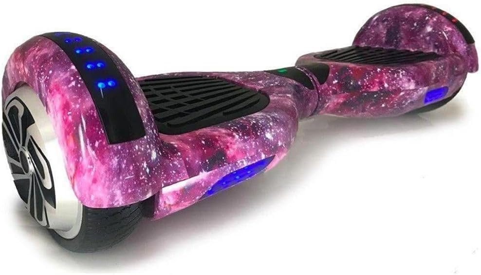Hoverboard Skate Elétrico 6.5" com LED e Bluetooth Original Roxo Galáxia