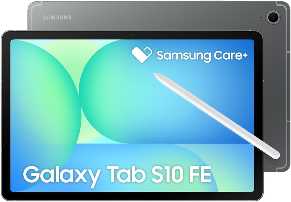 Tablet Samsung Galaxy Tab S10 Fe, Cinza, 128Gb, 8Gb Ram, Tela Imersiva de 10.9" 90Hz, Camera Traseira de 13Mp, Câmera Frontal de 12Mp Ultra Wide, Wi-Fi 6, Ip68, Android 15
