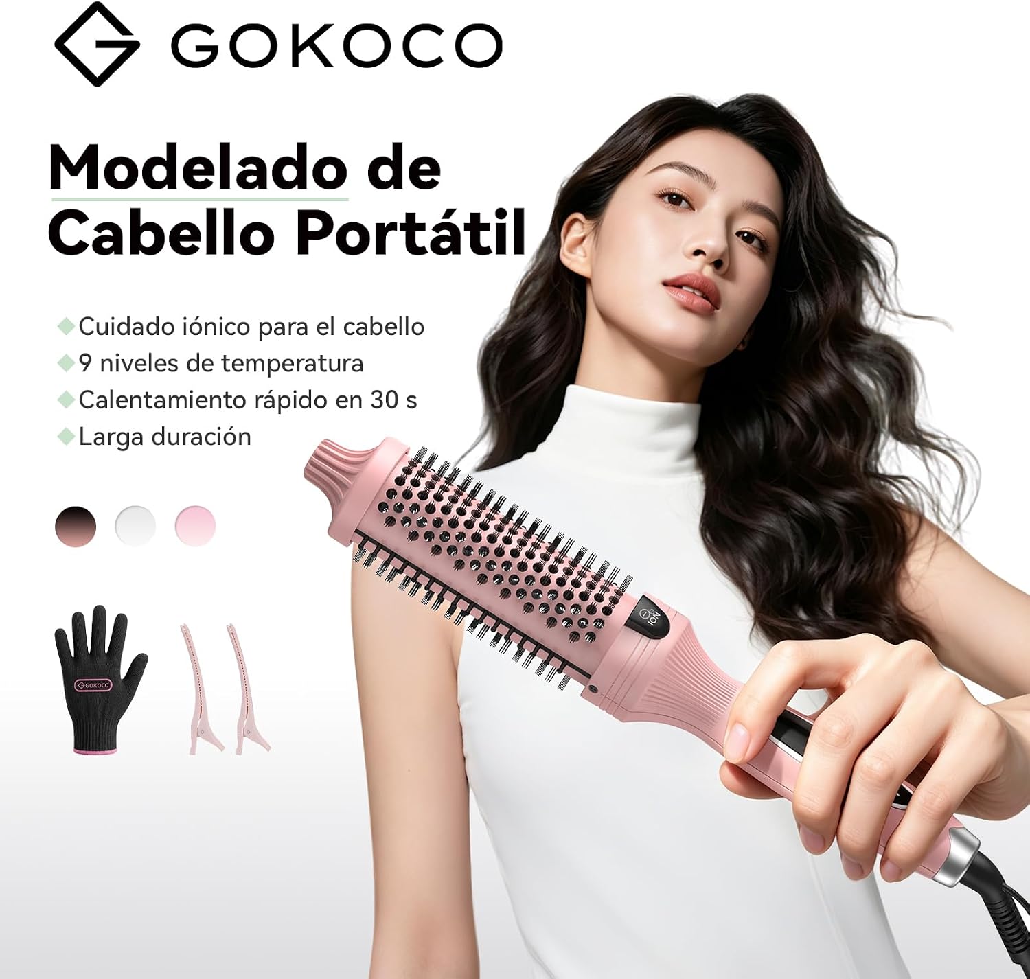 Ajuda a destacar o tamanho do cilindro, o formato de uso e a pegada do aparelho durante a modelagem.