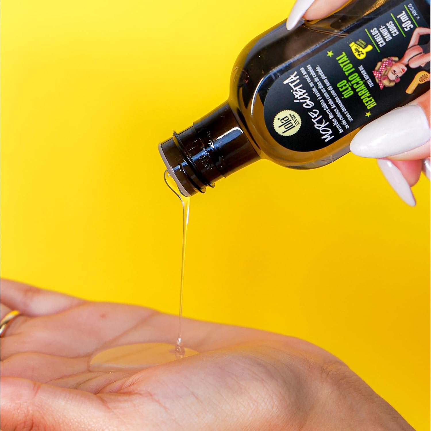 Ajuda a comunicar como o óleo entra na rotina: antes da secagem, na finalização ou para controle de frizz.