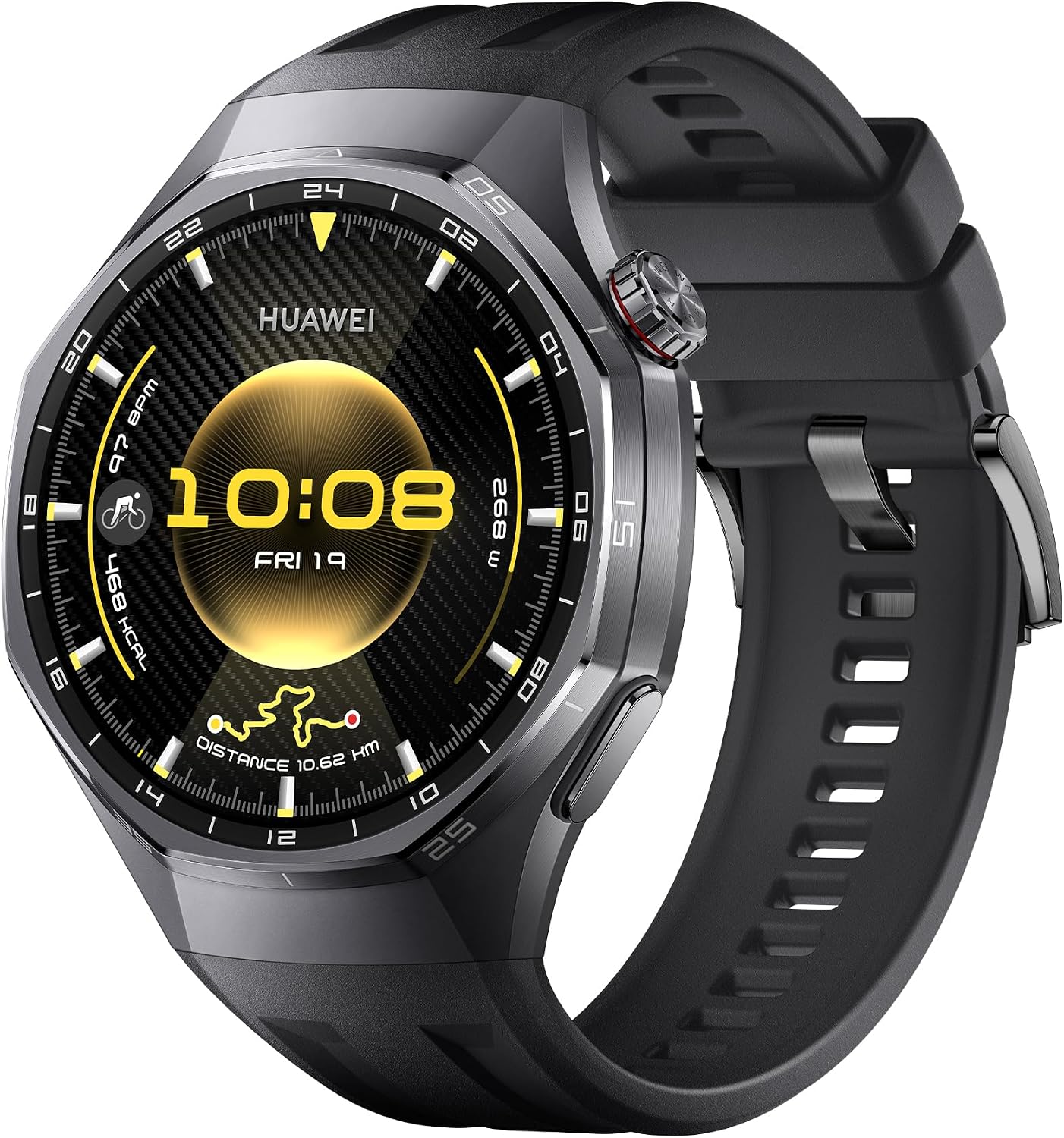 Smartwatch, Huawei Watch Gt 6 Pro 46Mm, Bateria com Autonomia de Até 21 Dias, Mais de 100 Modos Esportivos, Corrida de Trilha, Ciclismo, Análise de Ecg, Compatível com Ios e Android, Gps, Preto