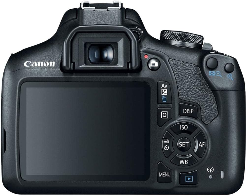 Destaca ergonomia, formato DSLR e proporção do corpo, útil para entender pegada e manuseio.