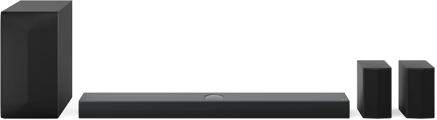 Apresenta o produto como peça central do review e evidencia o acabamento, formato e proposta premium da soundbar.