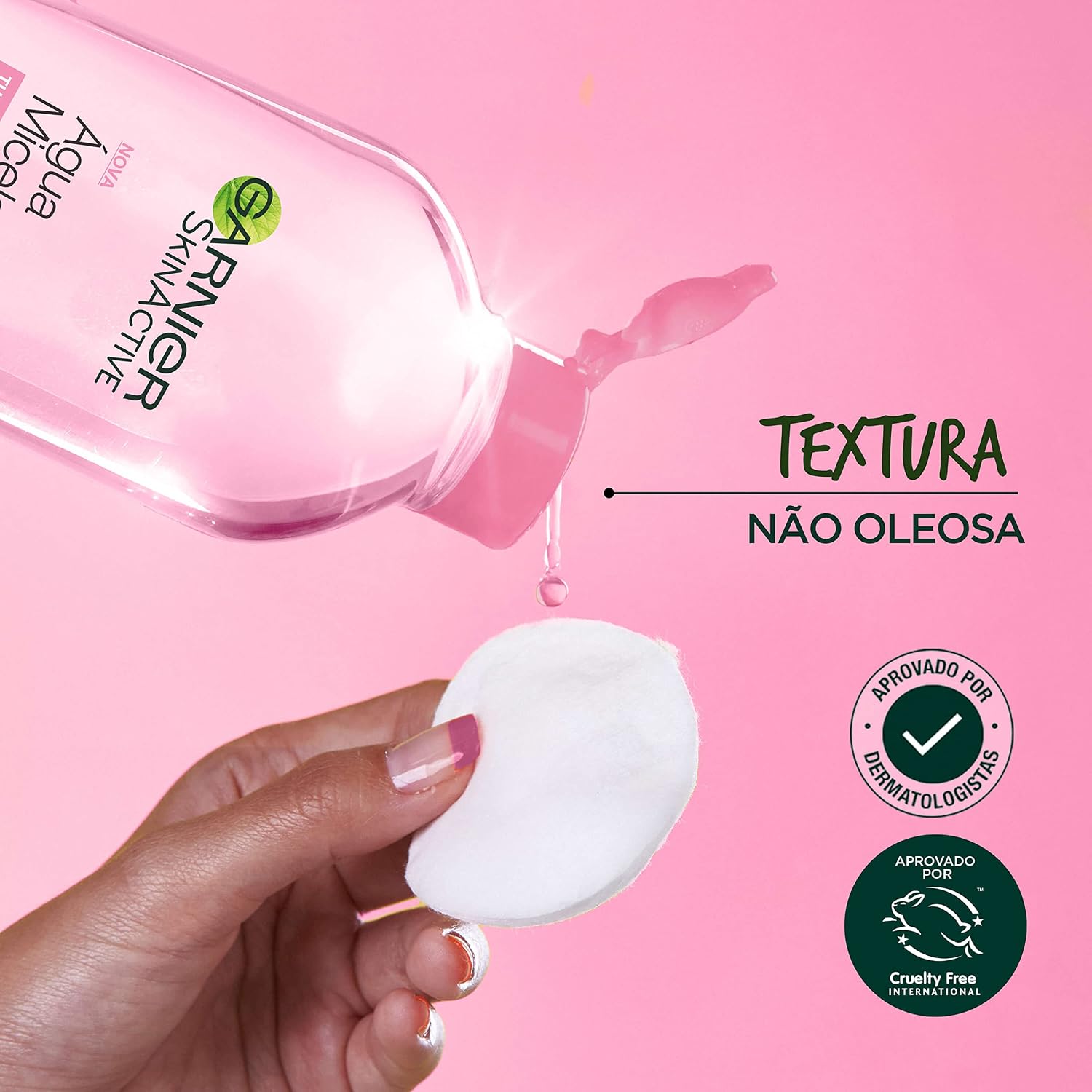 Promessa principal do produto, como limpeza tudo em um, sem álcool e sem enxágue.