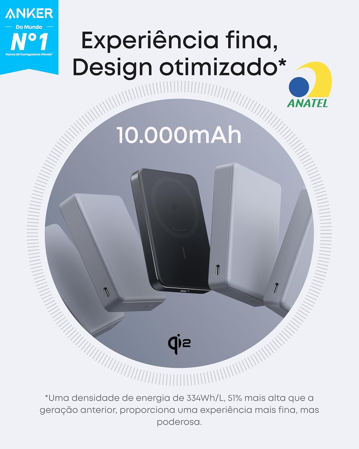 Evidencia o principal diferencial de portabilidade e o quão fino ele é no bolso ou junto ao iPhone.