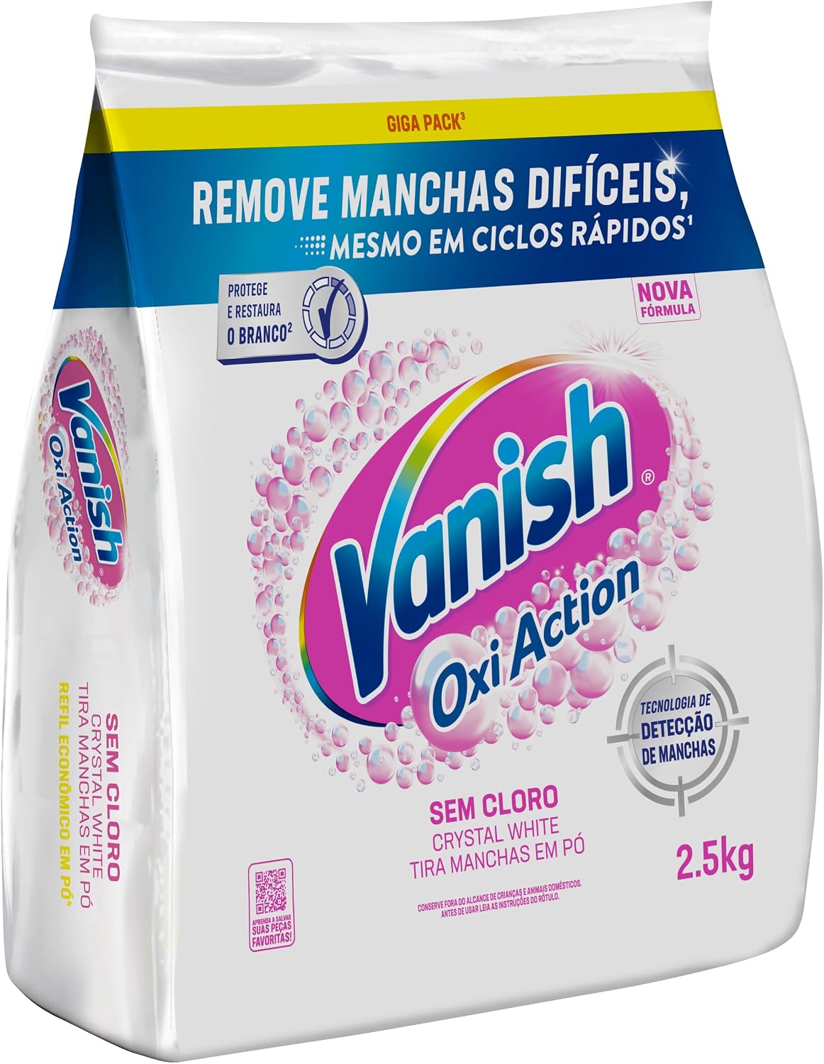 Tira-Manchas Em Pó para Roupas Brancas Vanish Oxi Action, 2,5Kg