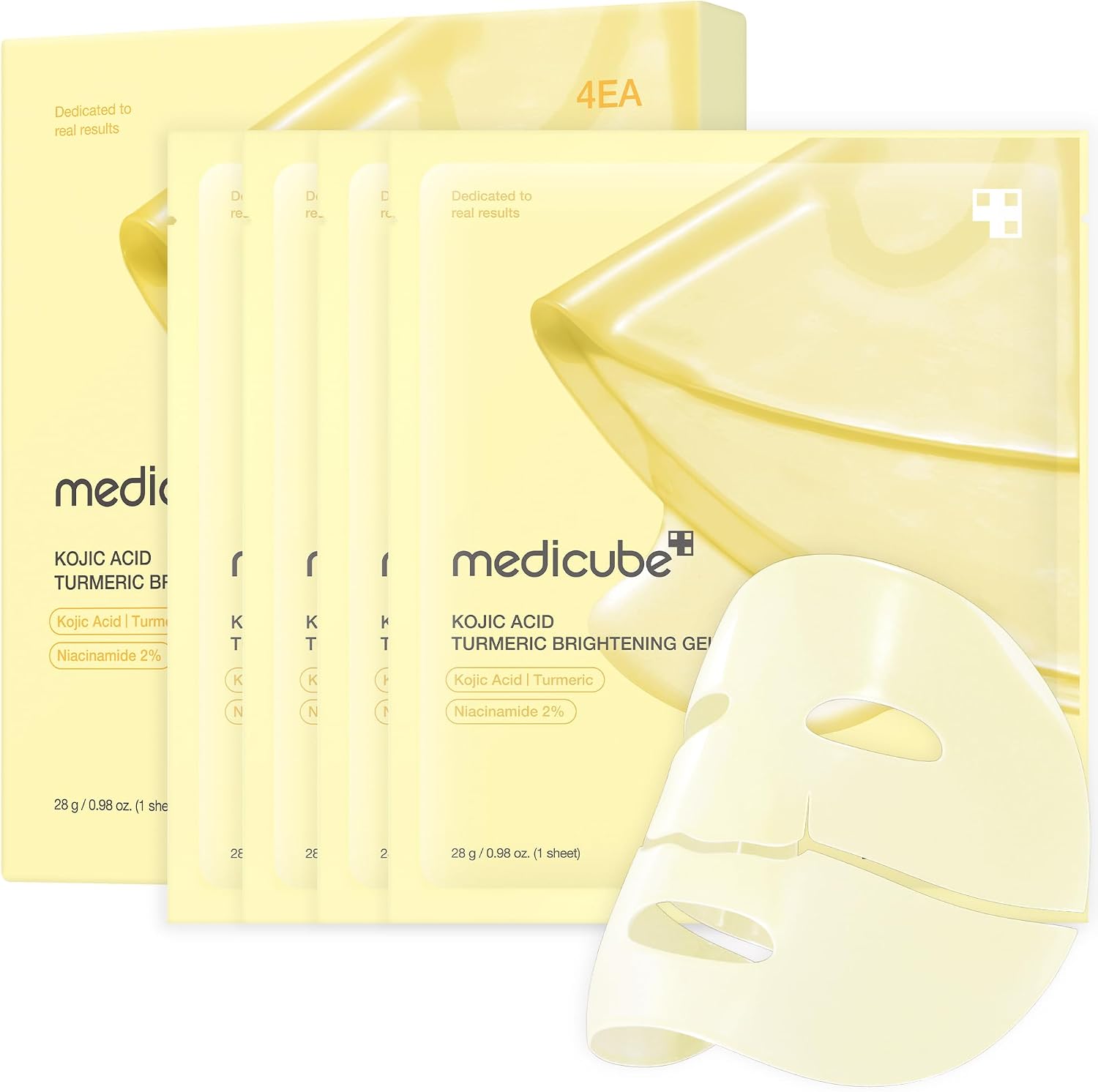 Máscara Em Gel Medicube, com Ácido Kójico e Cúrcuma, 4 Unidades