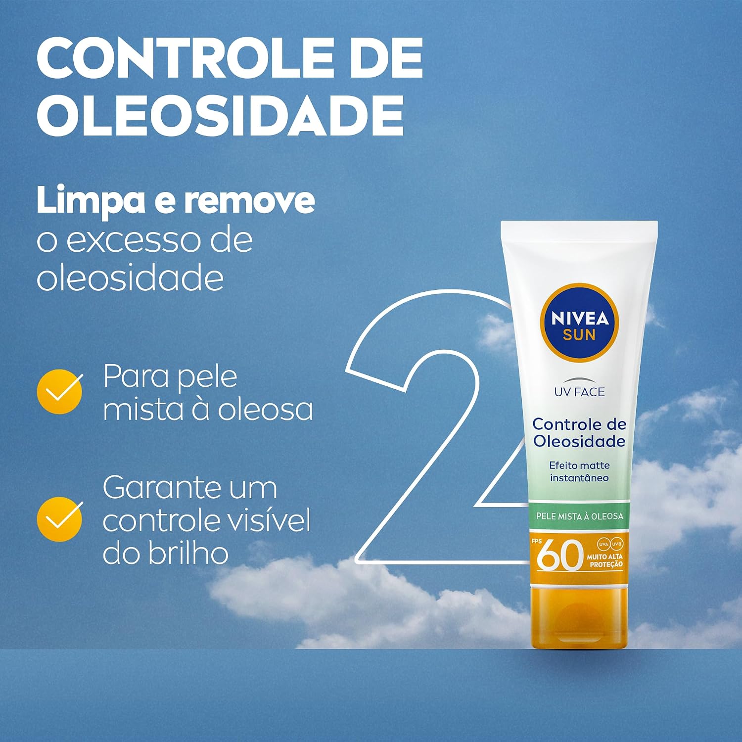 Destaca a proposta técnica do protetor e o discurso de desempenho para pele oleosa no dia a dia.