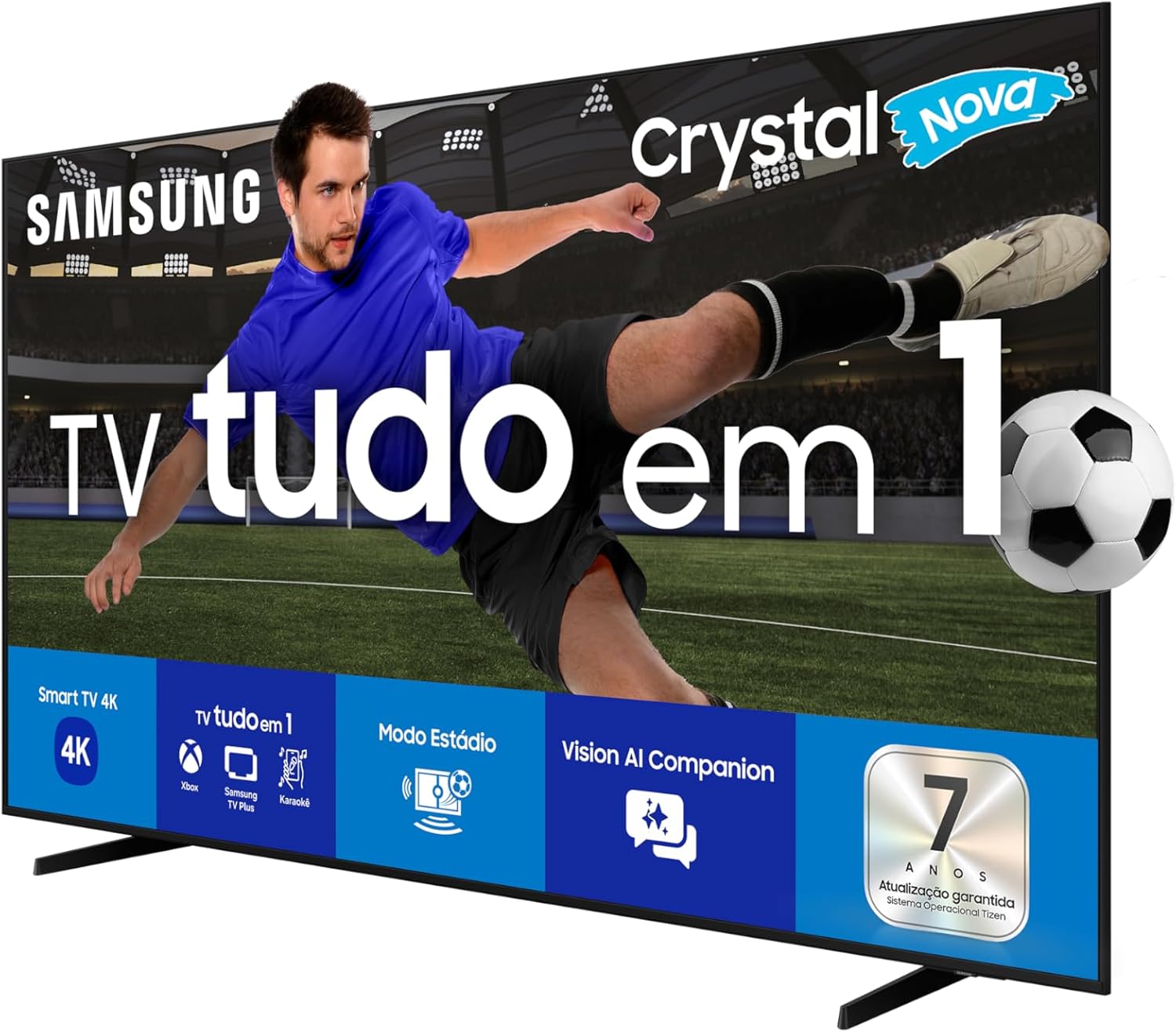 Ajuda a destacar o design fino e a integração da TV no ambiente, especialmente em instalação na parede.