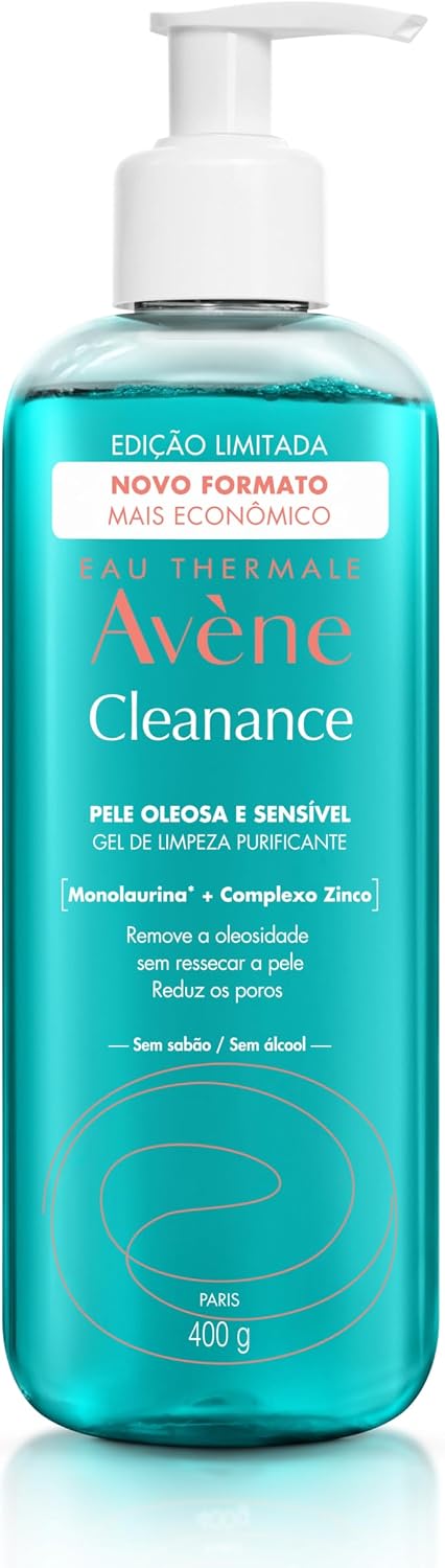 Gel de Limpeza Facial Avène Cleanance, Controle de Oleosidade e Desobstrução de Poros, 400G